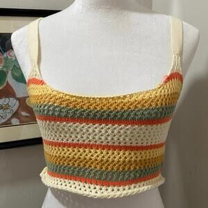 O'Neill Multicolor Striped Crochet Crop Top